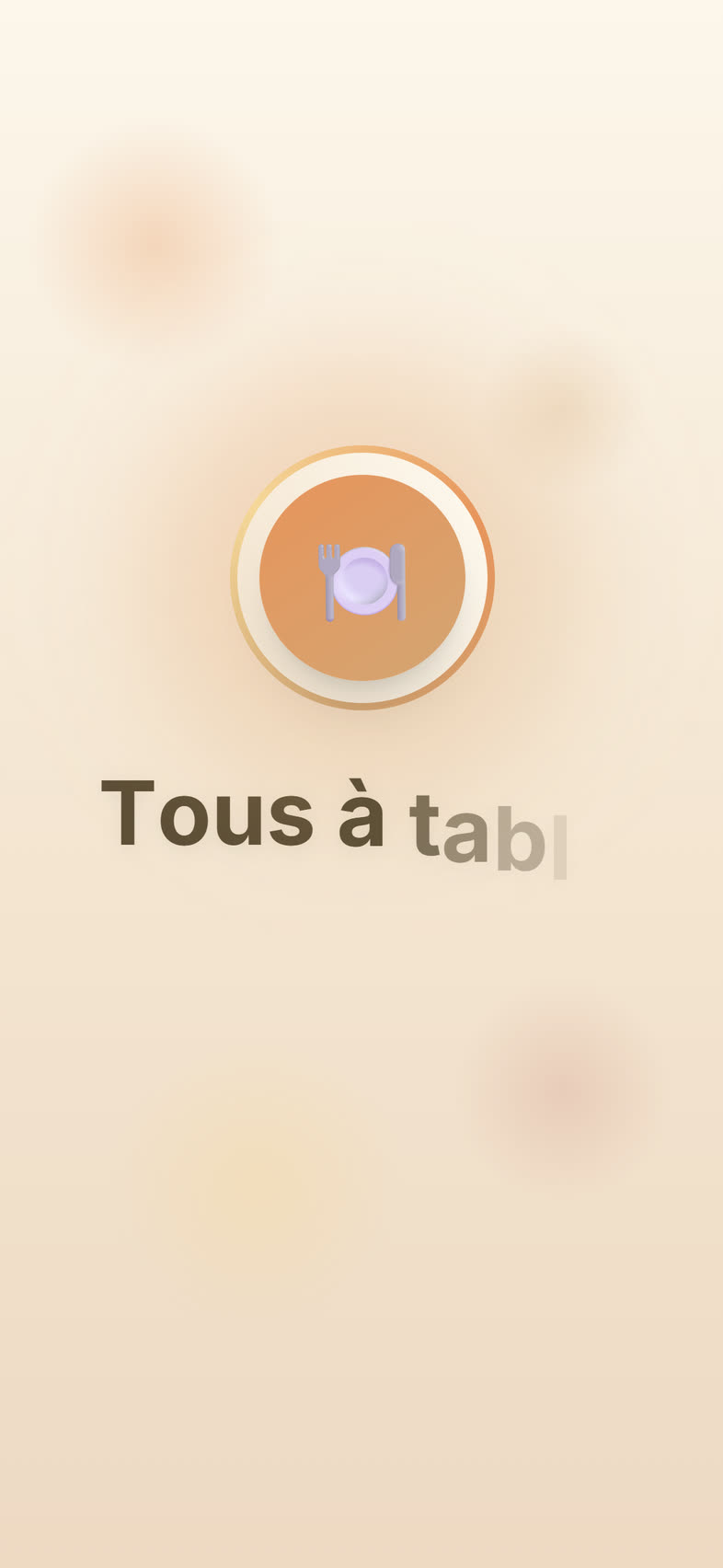 Écran de lancement : le titre s’écrit lettre par lettre.